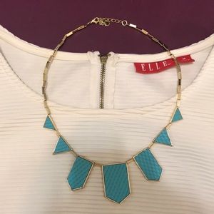 Turquoise and gold statement necklace